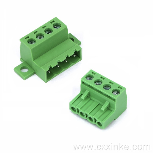 AWG 24 to 12 cable Screw type panel mounted pluggable male and female terminal block